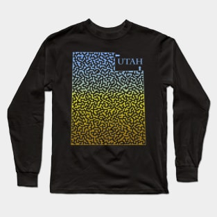 Utah State Outline Maze & Labyrinth Long Sleeve T-Shirt